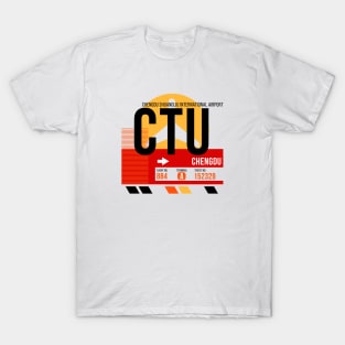 Chengdu (CTU) Airport // Sunset Baggage Tag T-Shirt